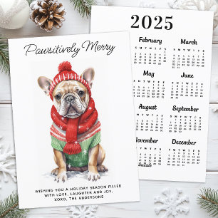 Franse Bulldog 2025 Kalender Hondenliefhebber Kers Feestdagenkaart