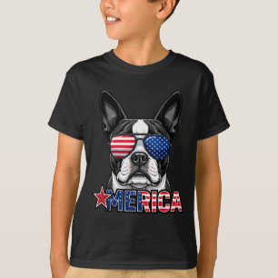 Franse bulldog 4 juli merica Amerikaanse vlag T-shirt