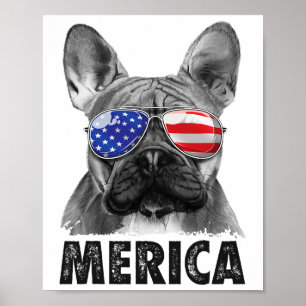 Franse Bulldog 4 juli Shirten Merica Mannen Vrouwe Poster