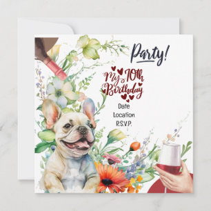 Franse Bulldog 70ste verjaardagsfeest Kaart