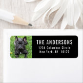 Franse Bulldog Aangepast Zwart Retouradres Etiket (Insitu)