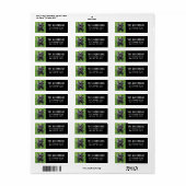 Franse Bulldog Aangepast Zwart Retouradres Etiket (Full Sheet)