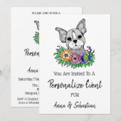 *~* Franse Bulldog Aardige Uitnodiging Evenement (Voorkant / Achterkant)