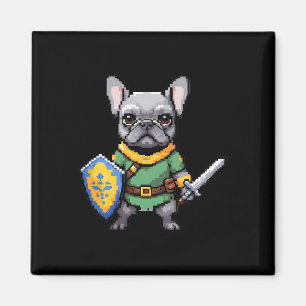 Franse Bulldog als retro videospelpersonage Magneet