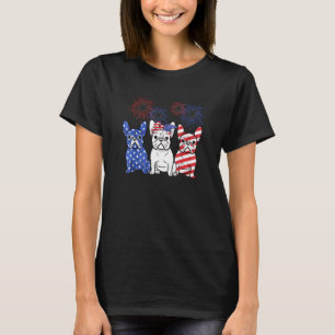 Franse Bulldog American Flag 4 juli patriottisch T-shirt