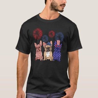 Franse Bulldog Amerikaanse Hond 4 juli Onafhankeli T-shirt
