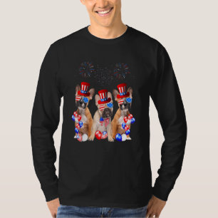 Franse Bulldog Amerikaanse Vlag 4 juli Onafhankeli T-shirt