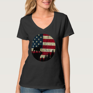 Franse Bulldog Amerikaanse vlag 4th van juli franc T-shirt
