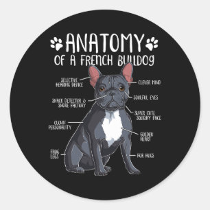 Franse Bulldog Anatomie Frenchie Hondenliefhebber  Ronde Sticker