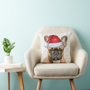 Franse Bulldog Aquarel Kerstmis Kussen