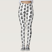 Franse Bulldog Art Tekening Leggings (Voorkant)