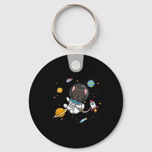 Franse Bulldog Astronaut Sleutelhanger
