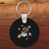 Franse Bulldog Astronaut Sleutelhanger (Voorkant)