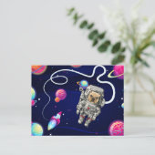 Franse Bulldog Astronaut Space Explorer Briefkaart (Staand voorkant)