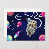 Franse Bulldog Astronaut Space Explorer Briefkaart (Voorkant / Achterkant)