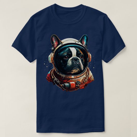 Franse Bulldog Astronaut T-shirt (Design voorkant)