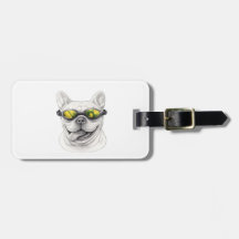 Franse Bulldog Bagage Label