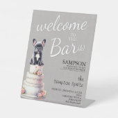 Franse Bulldog Bar Reclamebord Met Voetstuk (Voorkant)