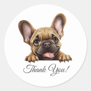 Franse Bulldog bedankt Ronde Sticker