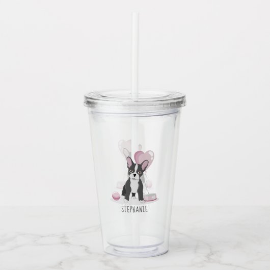 Franse Bulldog Birthday Acryl Drinkbeker (Voorkant)