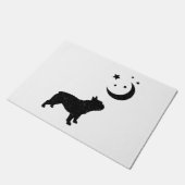 Franse Bulldog Black Silhouette Deurmat (Schuin)
