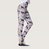 Franse Bulldog Botten en Paws Paars Leggings (Rechts)