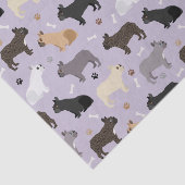 Franse Bulldog Botten en Paws Paars Tissuepapier (Detail)