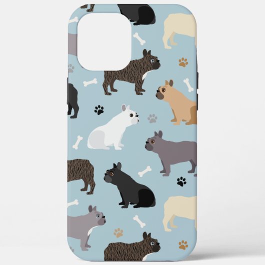 Franse Bulldog Botten en poten Blauw Case-Mate iPhone Case (Achterkant)