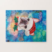Franse Bulldog Breed Dog Kerstmis Legpuzzel (Horizontaal)