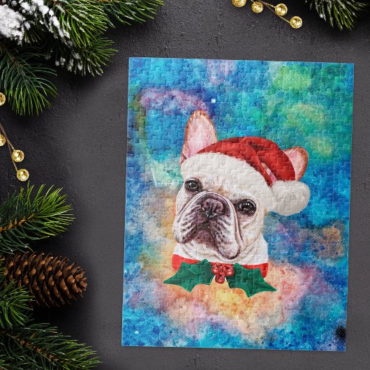 Franse Bulldog Breed Dog Kerstmis Legpuzzel