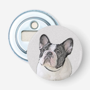 Franse Bulldog (Brindle Pied) - Schilderen - Dog A Button Flesopener