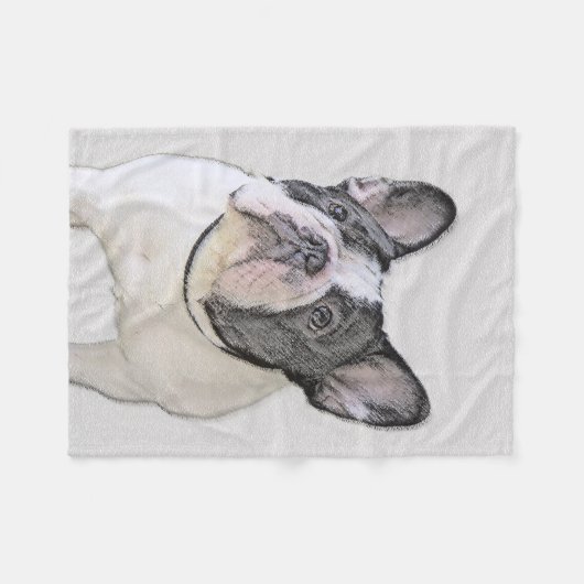 Franse Bulldog (Brindle Pied) - Schilderen - Dog A Fleece Deken (Voorkant (Horizontaal))
