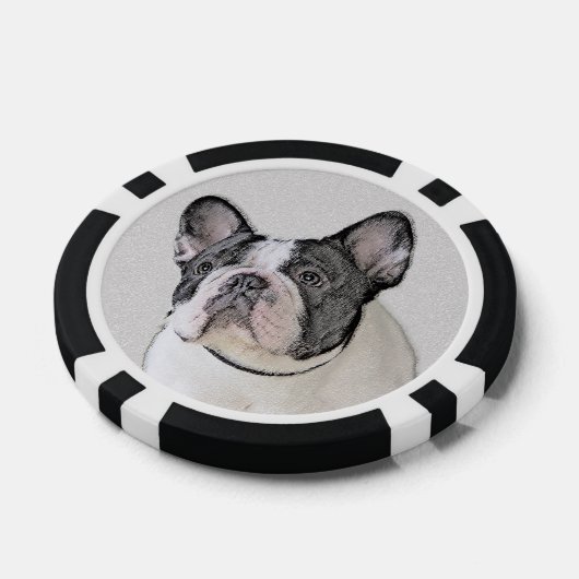 Franse Bulldog (Brindle Pied) - Schilderen - Dog A Poker Chips (Enkel)