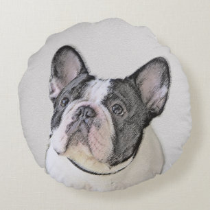 Franse Bulldog (Brindle Pied) - Schilderen - Dog A Rond Kussen