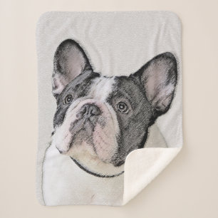 Franse Bulldog (Brindle Pied) - Schilderen - Dog A Sherpa Deken