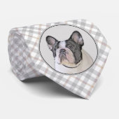 Franse Bulldog (Brindle Pied) - Schilderen - Dog A Stropdas (Opgerold)