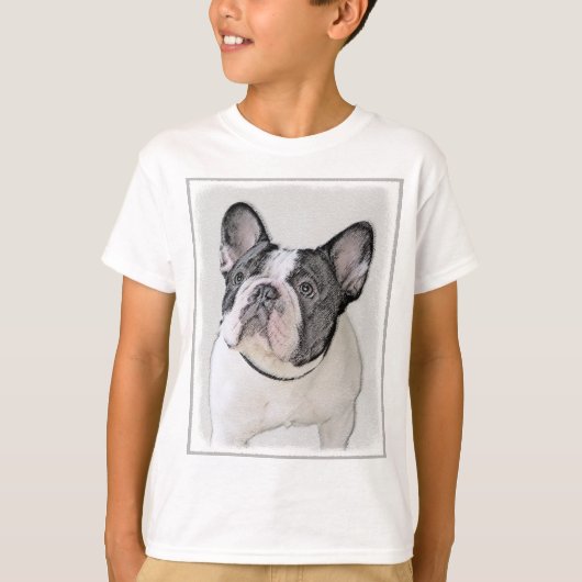 Franse Bulldog (Brindle Pied) - Schilderen - Dog A T-shirt (Voorkant)