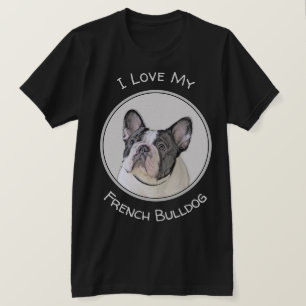 Franse Bulldog (Brindle Pied) - Schilderen - Dog A T-shirt