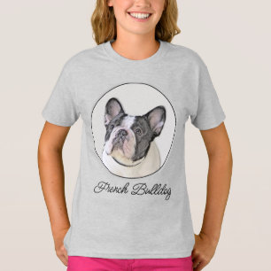 Franse Bulldog (Brindle Pied) Schilderen - Hond Ar T-shirt