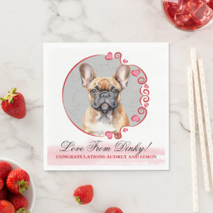Franse Bulldog bruiloft servetten met honden Foto