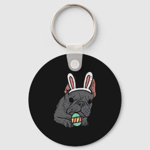 Franse Bulldog Bunny Schattige Frenchie Dog Mannen Sleutelhanger
