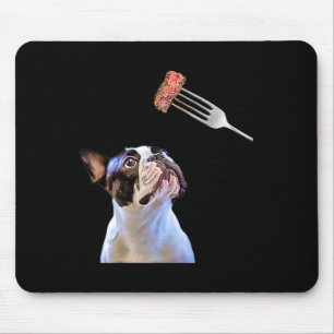 Franse Bulldog Cartoon Filter Steak Dinner Fun Dog Muismat