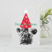 Franse Bulldog Christma Kaart (Staand voorkant)