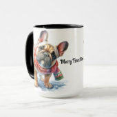 Franse Bulldog Christmas Mok Cup (Voorkant links)