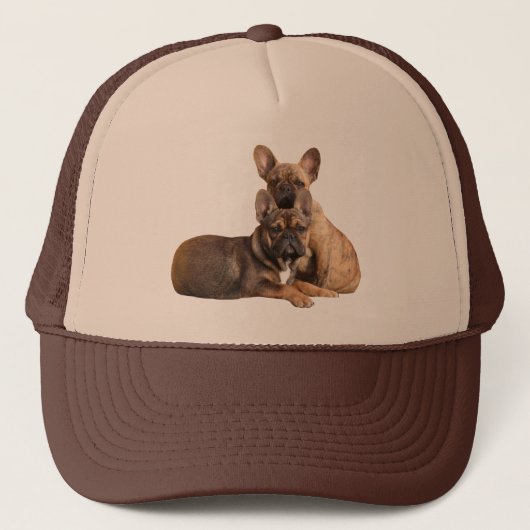 Franse Bulldog de Koning Kappe Trucker Pet (Voorkant)