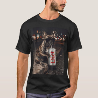 Franse Bulldog Dieet Soda Grappig Dieren Meme Hond T-shirt