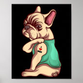 Franse Bulldog Dog I Love mama Tattoo Lover Funny Poster (Voorkant)