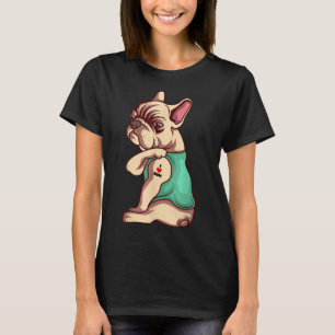 Franse Bulldog Dog I Love mama Tattoo Lover Funny T-shirt