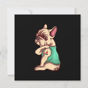 Franse Bulldog Dog I Love mama Tattoo Lover Gift Feestdagenkaart