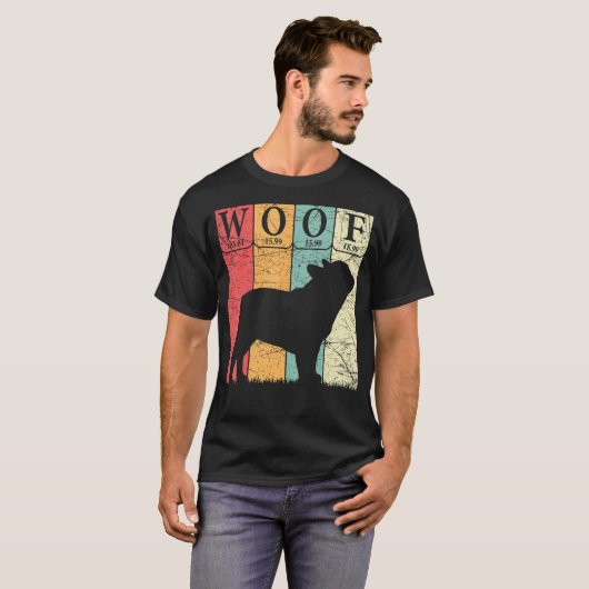 Franse Bulldog Dog Periodic Table Elements Dog Woo T-shirt (Voorkant volledig)